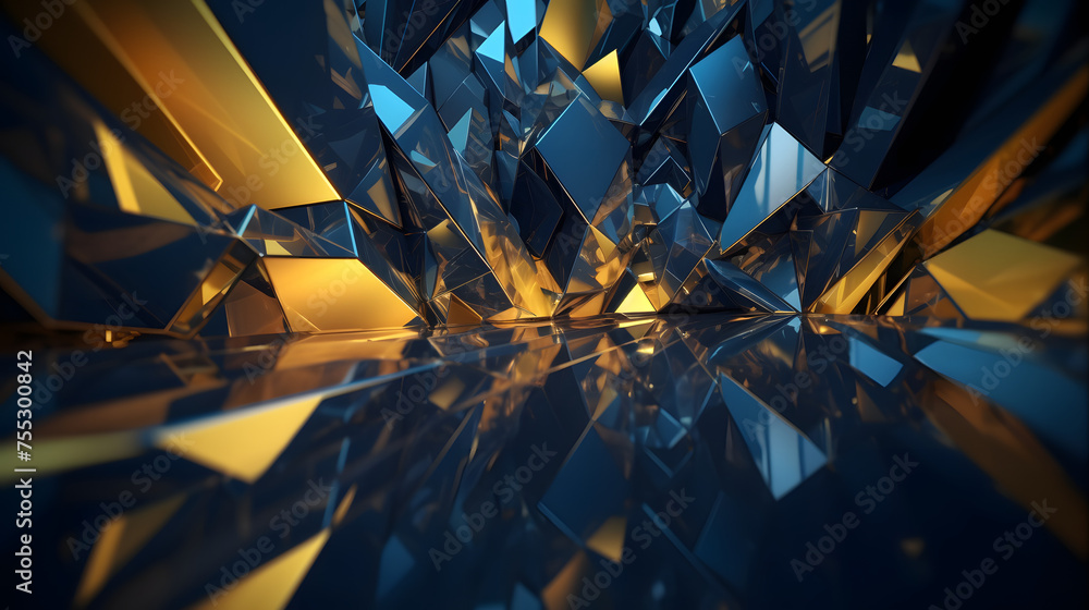 Digital technology blue gold metal geometric abstract poster web page PPT background Digital technology blue gold metal geometric abstract poster web page PPT background