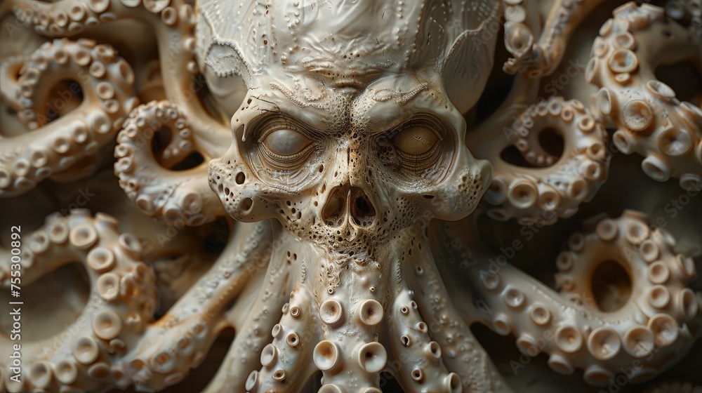 Realistic 3D Rendering of an Artistic Octopus Monster. Realistic 3D Rendering of an Artistic Octopus Monster.