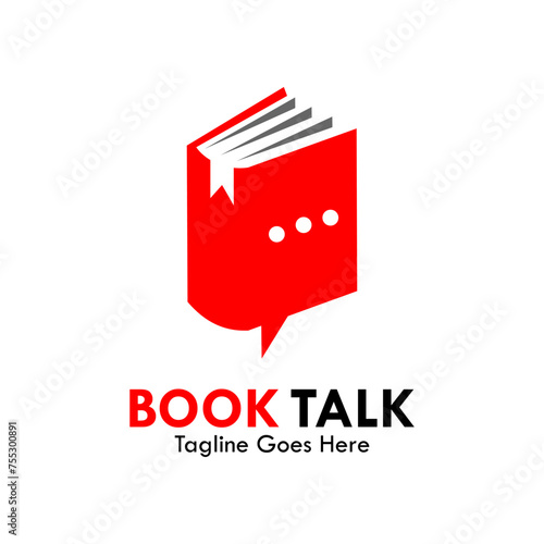 Book talk logo template illustration