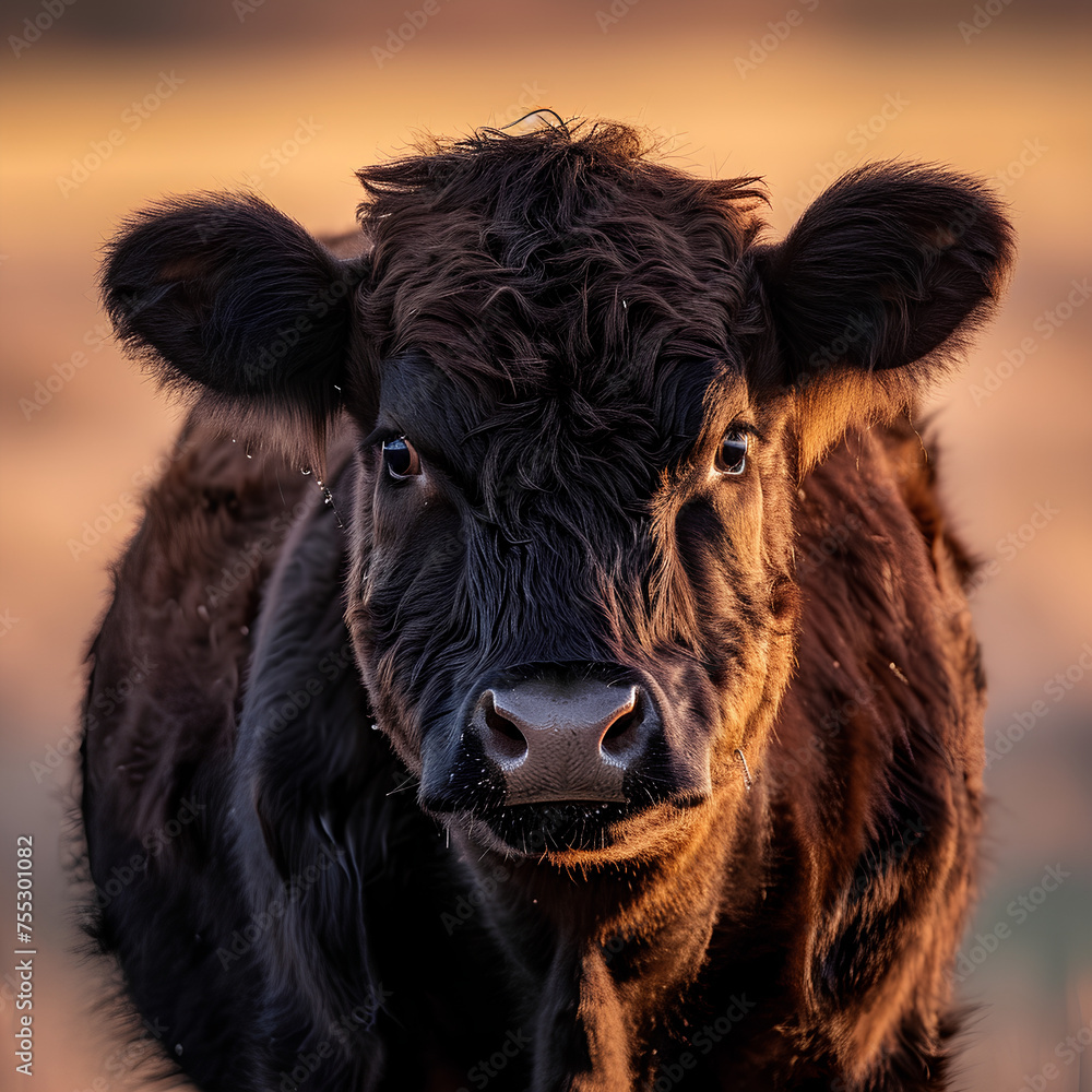 A close-up portrait of a Cow
