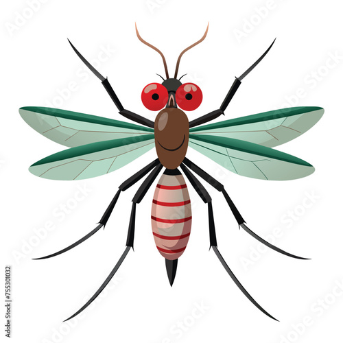 Mosquito illustration on white background