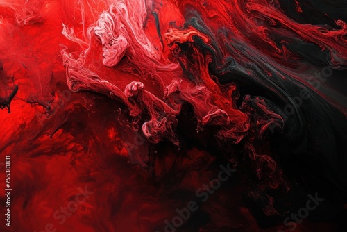 Abstract Red and Black Fluid Art Background