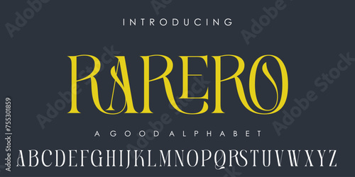 Rra Re Ro Fashion Luxury font alphabet. Creative Minimal modern urban sport fashion futuristic font. vector illustration