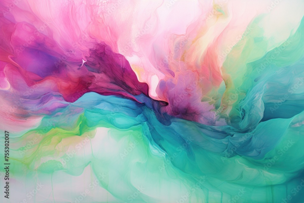 Abstract Colorful Ink Explosion