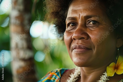 portrait of Fijian woman 