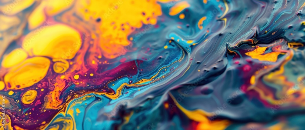 Abstract Colorful Paint Swirls
