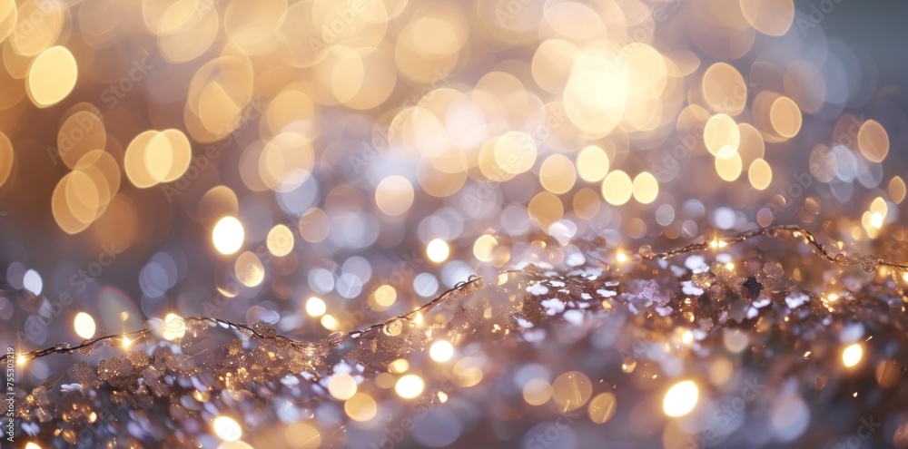 Golden Bokeh Lights Background