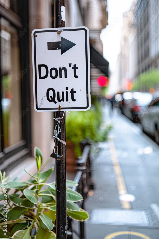 Don't quit sign