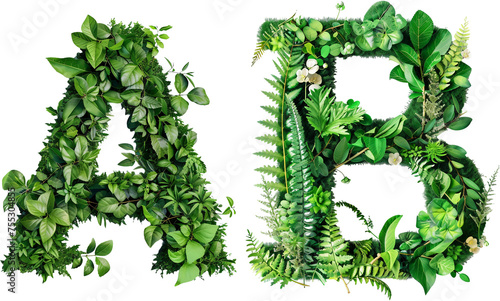 green leaves alphabet A,B © 인혜 갈