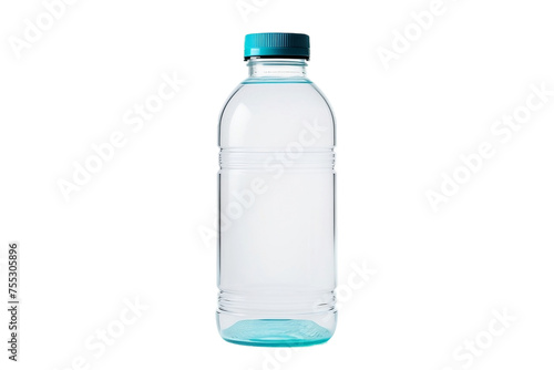 Compact water bottle against realistic portrait isolated on PNG