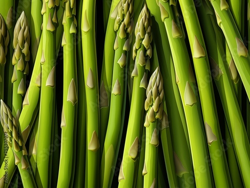 Fresh Raw Asparagus Background. Generative AI