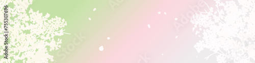 春の桜の木背景。綺麗なグラデーションカラーの桜背景。桜のベクターイラスト。Spring cherry blossom tree background. Beautiful gradient color cherry blossom background. Vector illustration of cherry blossoms.