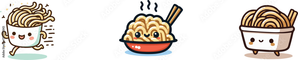 Illustration cartoon noodle food Illustration cartoon noodle food