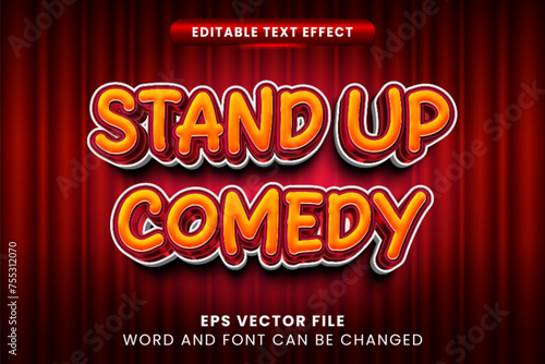 Stand up comedy show editable text effect. Entertainment text style