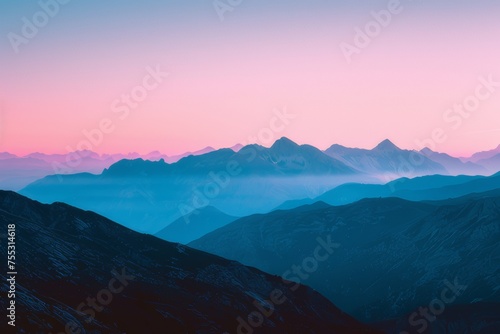 Magnificent mountain range with sunrise © wpw
