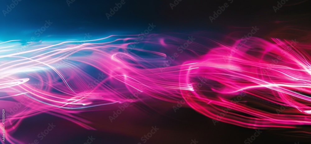 Naklejka premium Abstract Pink Light Trails