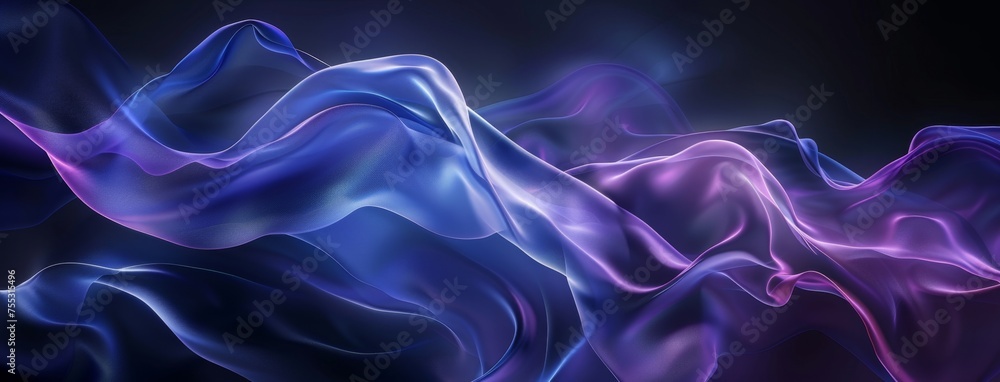 Fototapeta premium Abstract Silk Waves on Dark Background