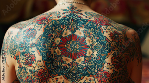 creative tattoo on a woman's entire back