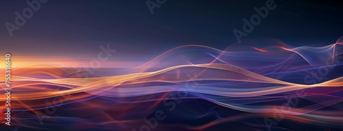 Abstract Colorful Waves on Gradient Background