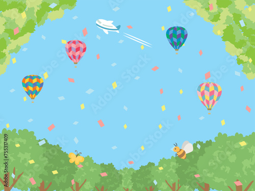 新緑の風景　背景