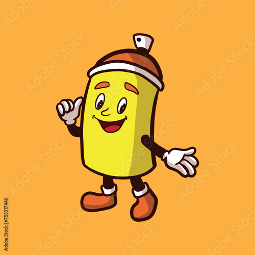 Spray paint mascot vector illustration