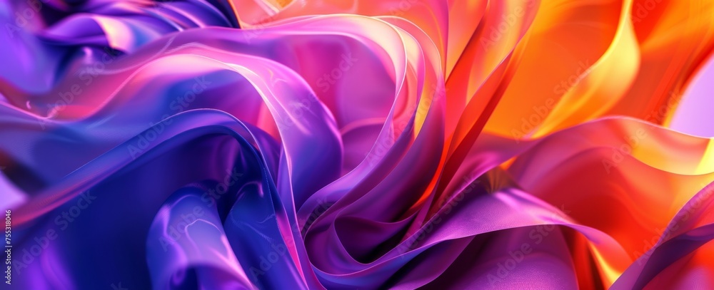 Obraz premium Vibrant Silk Fabric Waves