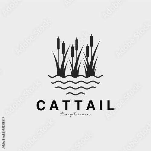 cattail logo vector illustration design photo