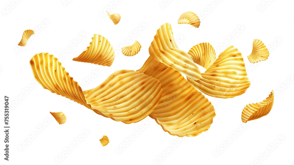 potato chips isolated on transparent background potato chips isolated on transparent background