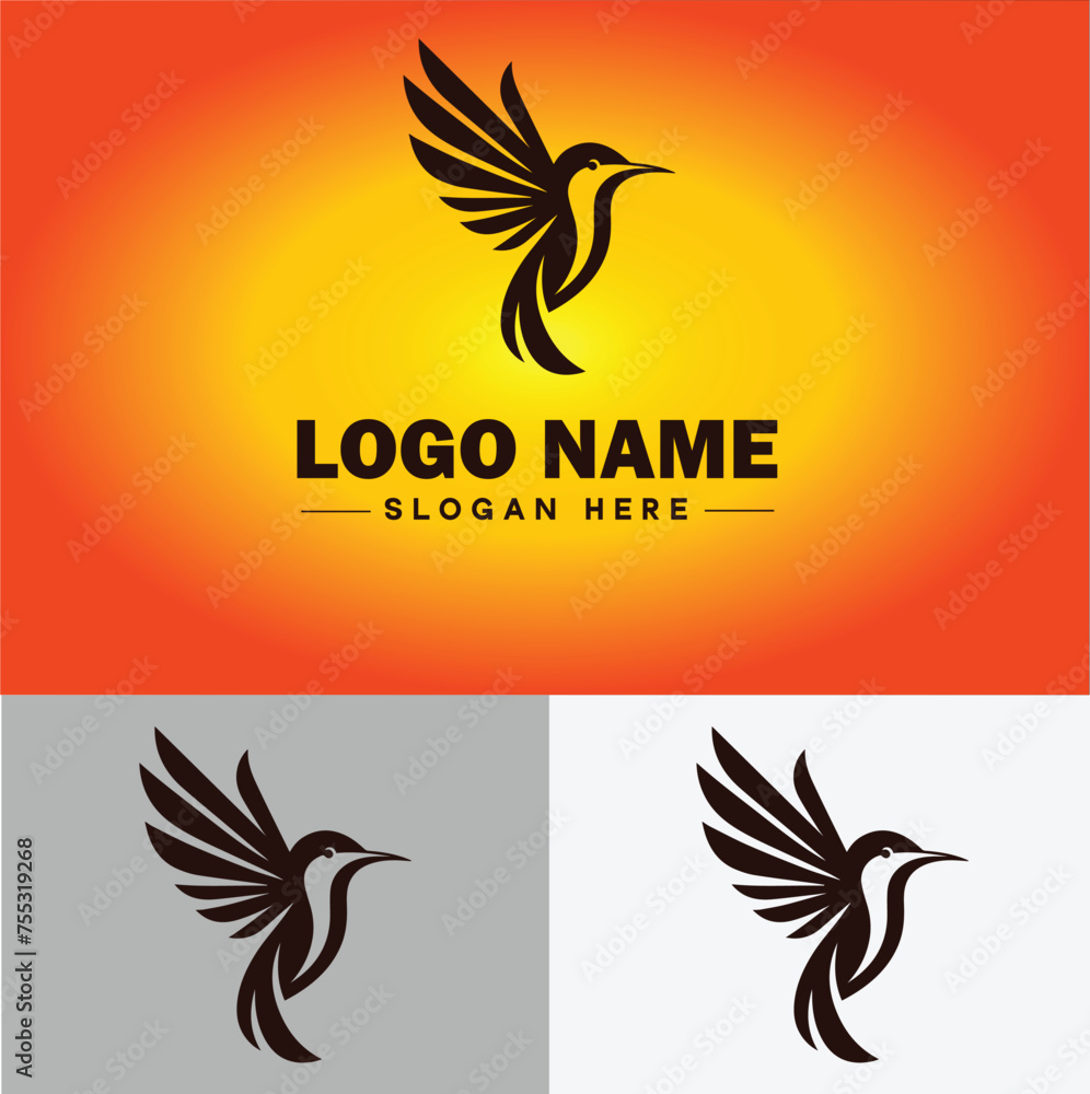 hummingbird logo vector art icon graphics for company brand business icon hummingbird logo template hummingbird logo vector art icon graphics for company brand business icon hummingbird logo template