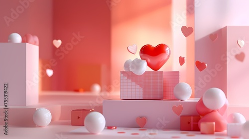 valentine's box valentine themed e-commerce main image product web page background