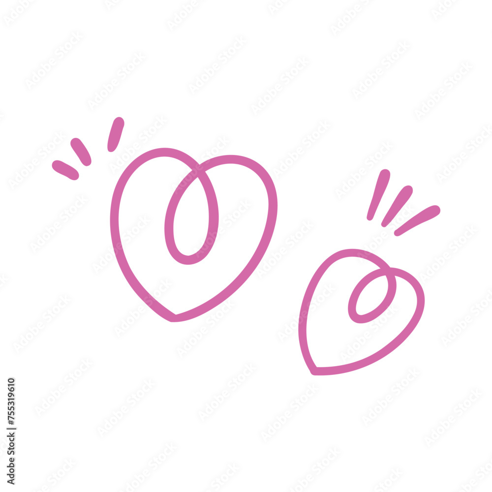Doodle pink love symbol. heart from the lines Doodle pink love symbol. heart from the lines