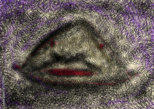 Blop fish hand drawn illustration