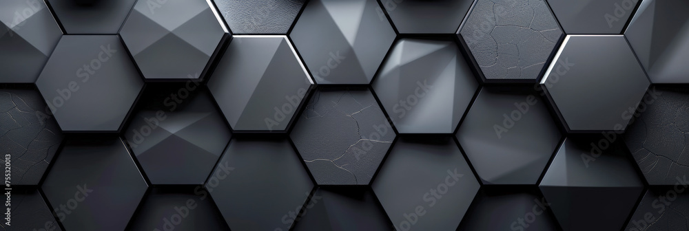 Dark hexagonal abstract technology pattern. Gray dark, gold, black colors. Hexagonal gaming tech background. Geometric surface with a modern minimalist aesthetic Dark hexagonal abstract technology pattern. Gray dark, gold, black colors. Hexagonal gaming tech background. Geometric surface with a modern minimalist aesthetic