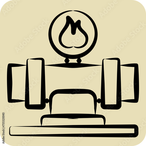 Icon Gas Pipeline. related to Nuclear symbol. hand drawn style. simple design editable. simple illustration