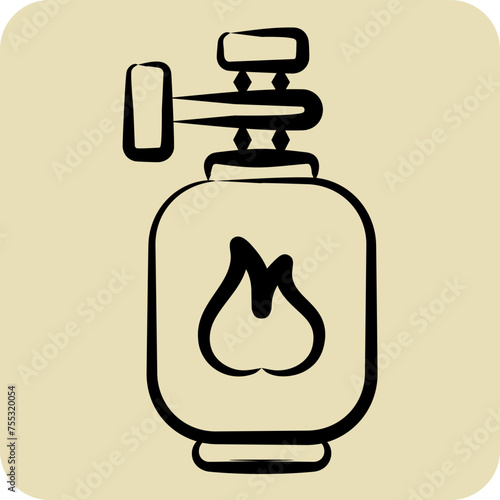 Icon Gas Tank. related to Nuclear symbol. hand drawn style. simple design editable. simple illustration
