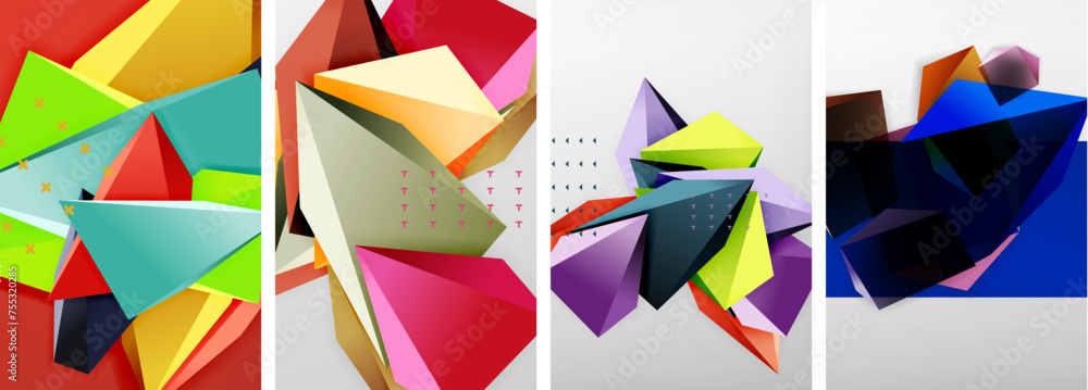 Trendy low poly 3d triangle shapes and other geometric elements background designs for wallpaper, business card, cover, poster, banner, brochure, header, website Trendy low poly 3d triangle shapes and other geometric elements background designs for wallpaper, business card, cover, poster, banner, brochure, header, website