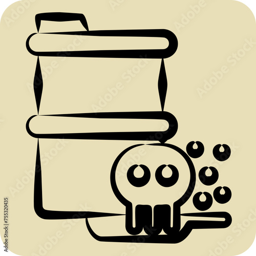 Icon Toxic Waste. related to Nuclear symbol. hand drawn style. simple design editable. simple illustration