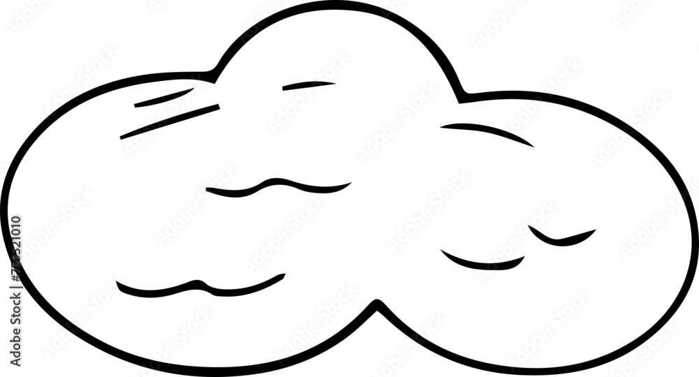 Hand drawn cloud illustration on transparent background. Hand drawn cloud illustration on transparent background.