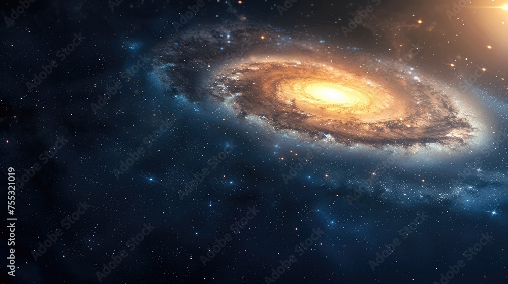 Spiral galaxy of Andromeda or Milky Way. Universe and deep space. AI Generated 