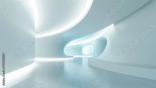 Futuristic Curved Corridor Architecture