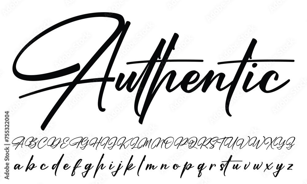 Best Alphabet Signatures Handdraw Brush Script Logotype Font lettering handwritten - obrazy, fototapety, plakaty 