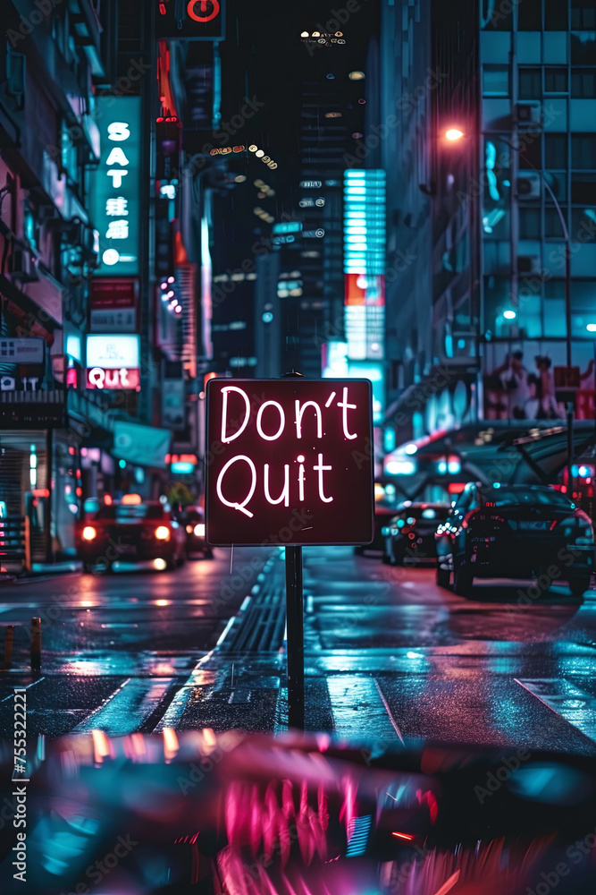 A don't quit sign