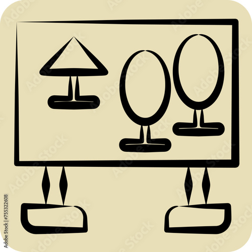 Icon Map. related to Amusement Park symbol. hand drawn style. simple design editable. simple illustration
