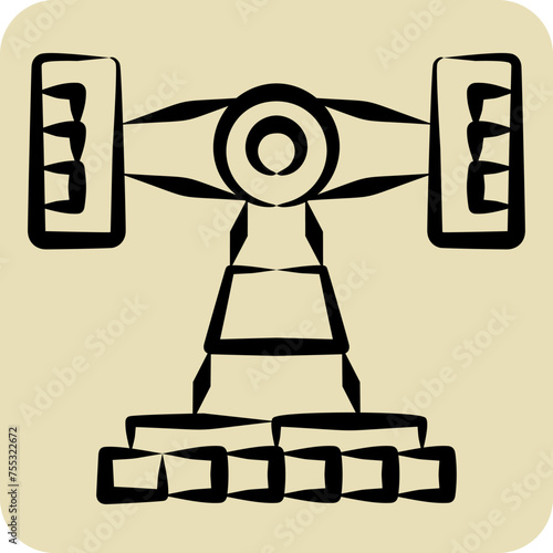 Icon Roll O Plane. related to Amusement Park symbol. hand drawn style. simple design editable. simple illustration