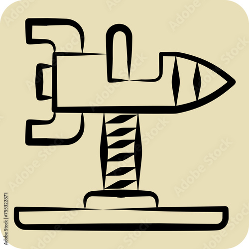 Icon Spring Swing Rocket. related to Amusement Park symbol. hand drawn style. simple design editable. simple illustration