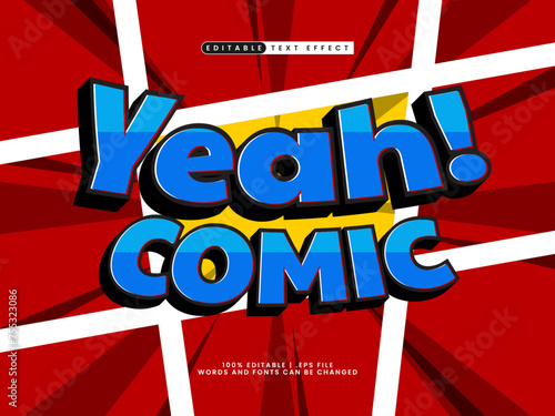 yeah comic editable text effect