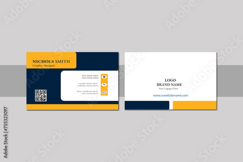 Business card ,Modern Business Card and Clean Business Card, Luxury business card design Template. landscape orientation, vertical layout, Elegant dark background, Vector illustration. 