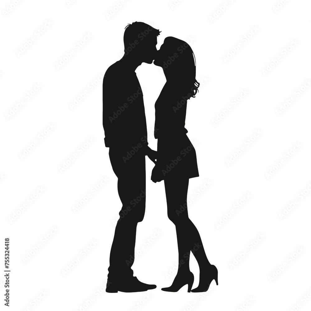 Couple silhouette isolated on white background Couple silhouette isolated on white background