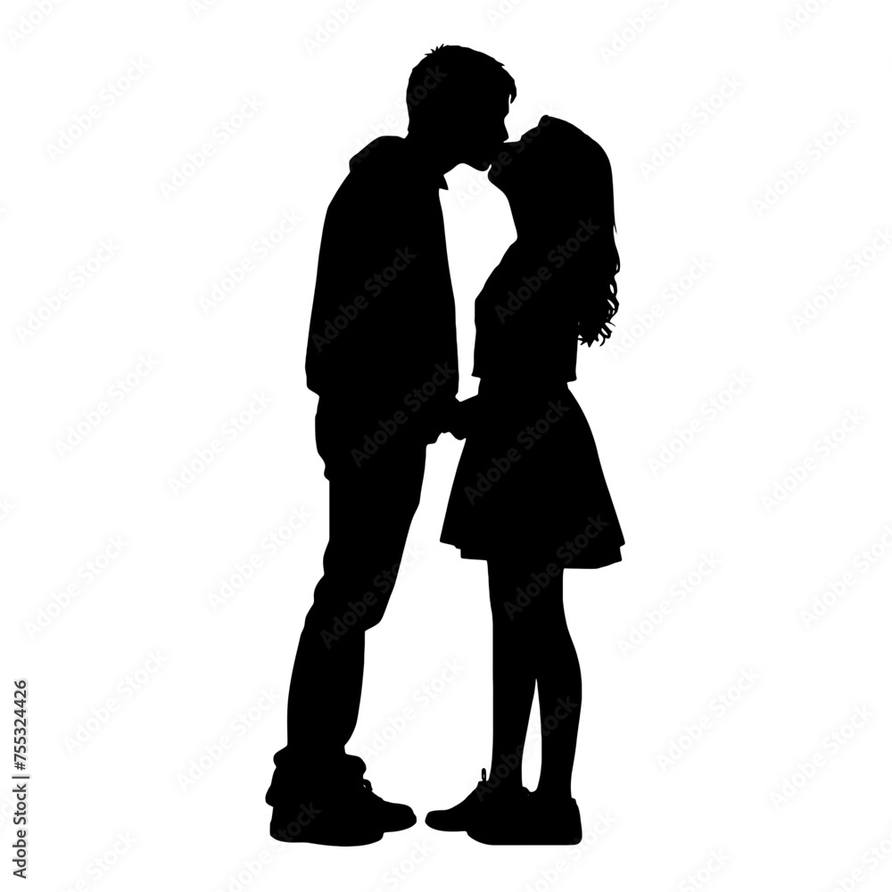 Couple silhouette isolated on white background Couple silhouette isolated on white background