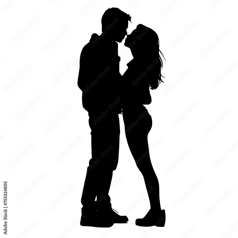 Couple loving people silhouette Couple loving people silhouette